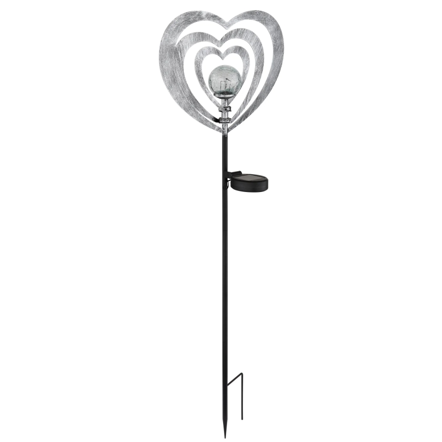 Globo - LED päikesevalgusti LED/3V IP44 300 mAh, hõbedane süda