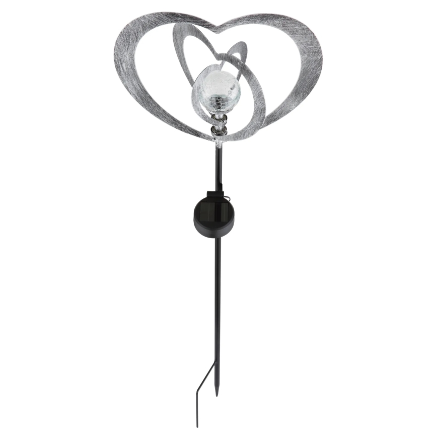 Globo - LED päikesevalgusti LED/3V IP44 300 mAh, hõbedane süda