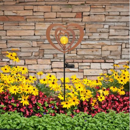 Globo - LED päikesevalgusti LED/3V IP44 300 mAh roostevärvi süda