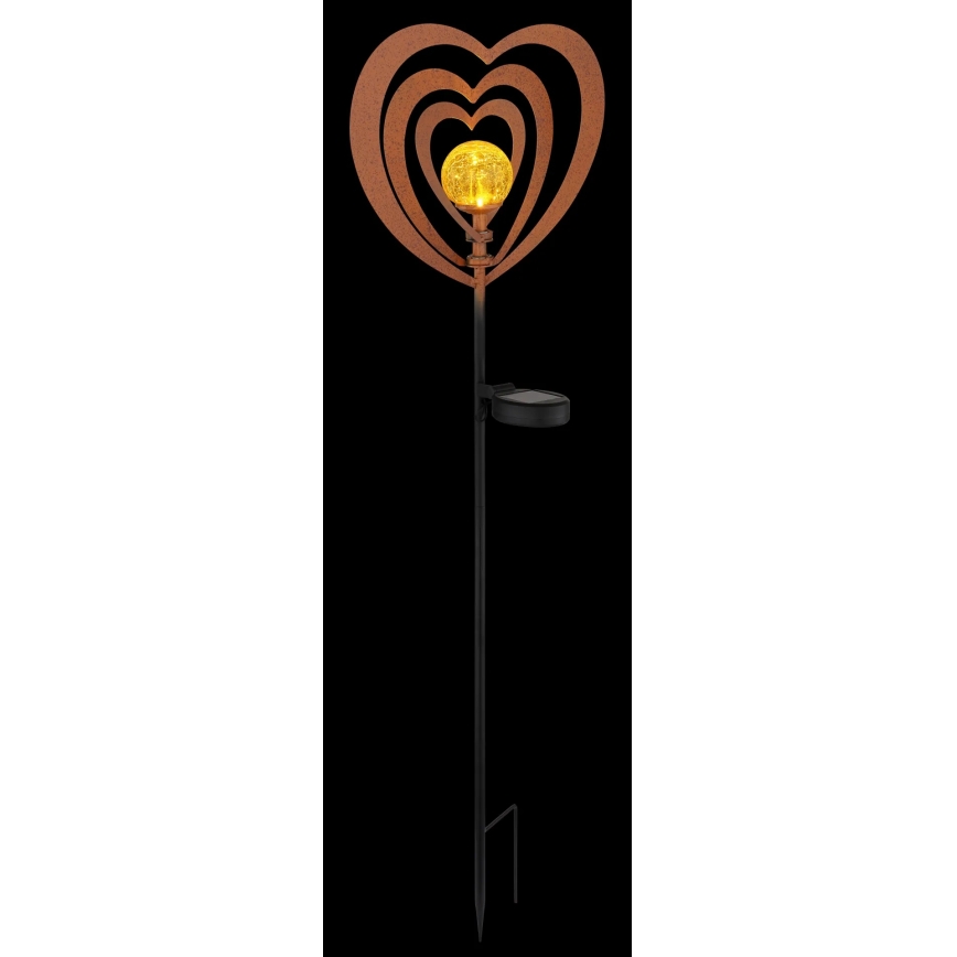 Globo - LED päikesevalgusti LED/3V IP44 300 mAh roostevärvi süda