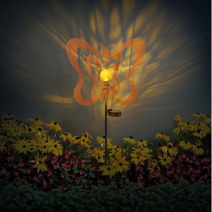 Globo - LED päikesevalgusti LED/3V IP44 300 mAh roostevärvi liblikas