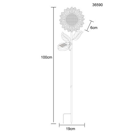 Globo - LED päikesevalgusti 200xLED/3V IP44 600 mAh lill