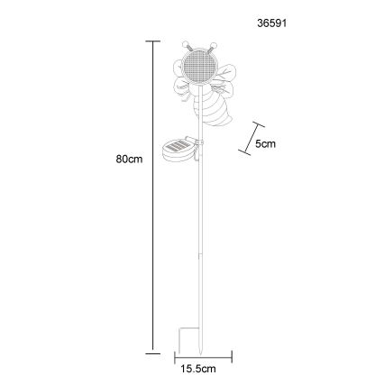 Globo - LED päikeselamp 200xLED/3V IP44 600 mAh mesilane