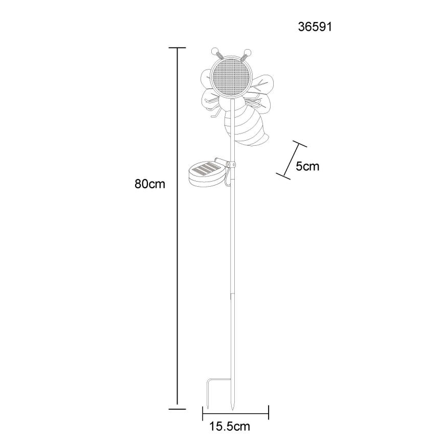 Globo - LED päikeselamp 200xLED/3V IP44 600 mAh mesilane