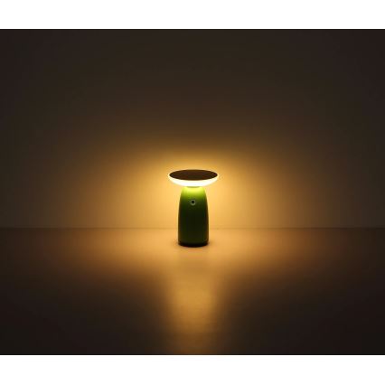 Globo - LED Hämardatav päikesepaneeliga puutetundlik lamp LED/10W/3,7V IP54 roheline