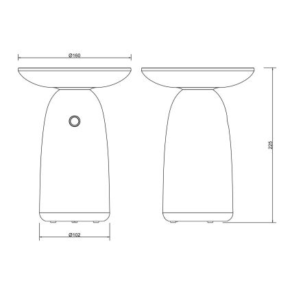 Globo - LED Hämardatav päikesepaneeliga puutetundlik lamp LED/10W/3,7V IP54 must