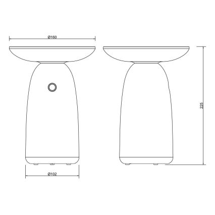Globo - LED Hämardatav päikesepaneeliga puutetundlik lamp LED/10W/230V IP54 valge