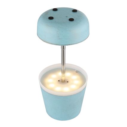 Globo - LED Päikesepaneeliga valgusti 10xLED/0,06W/3V IP44 800 mAh sinine