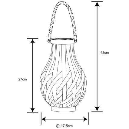 Globo - LED Päikesepaneeliga valgusti LED/0,06W/3V IP44 bambus