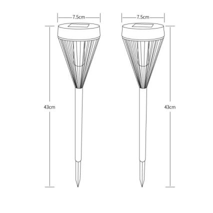 Globo - KOMPLEKT 2x LED Päikesepaneeliga valgusti LED/0,1W/1,2V IP44 300 mAh