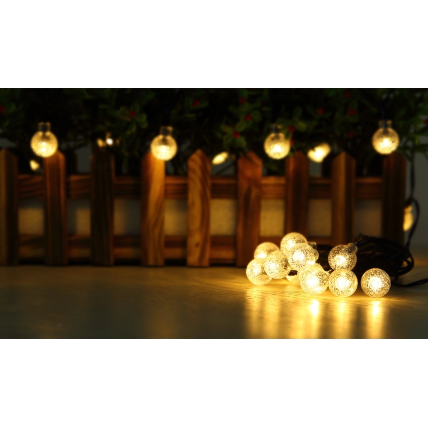 Globo - LED Päikesepaneeliga valguskett 20xLED/0,06W/3,2V 285 cm IP44 600 mAh