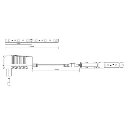 Globo - LED RGB Hämardatav valgusriba LED/6W/230V 1m + kaugjuhtimispult