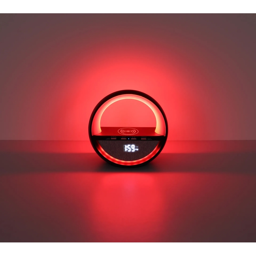 Globo - LED RGBW puutetundlik laetav laualamp kõlariga ja juhtmevaba QI-laadimisega LED/3,5W/5V 1800 mAh