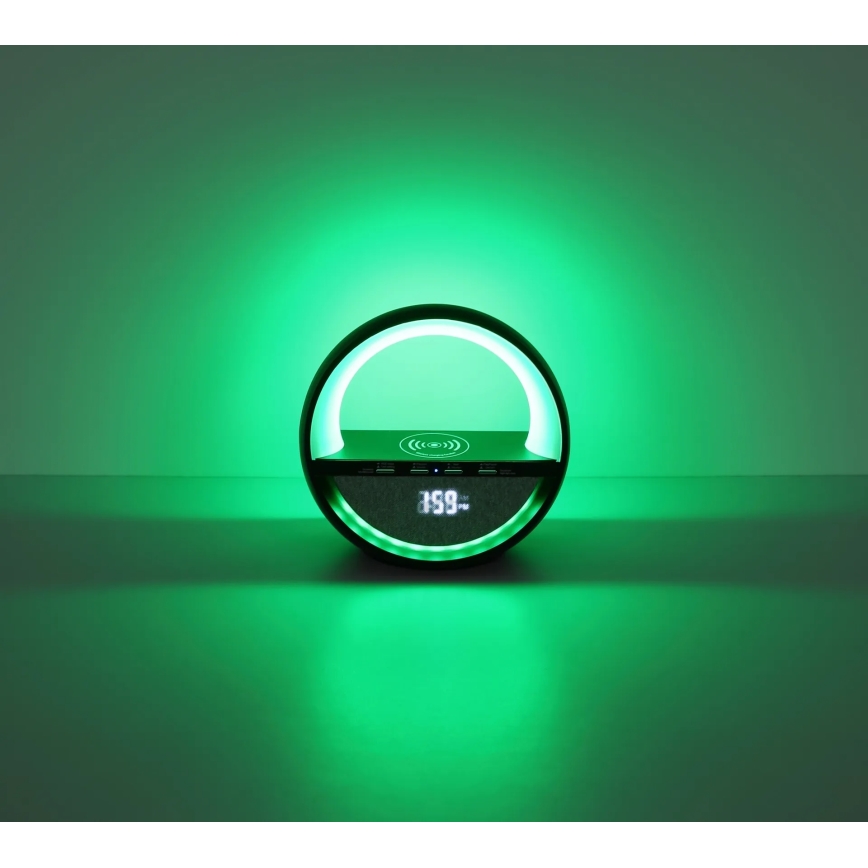 Globo - LED RGBW puutetundlik laetav laualamp kõlariga ja juhtmevaba QI-laadimisega LED/3,5W/5V 1800 mAh