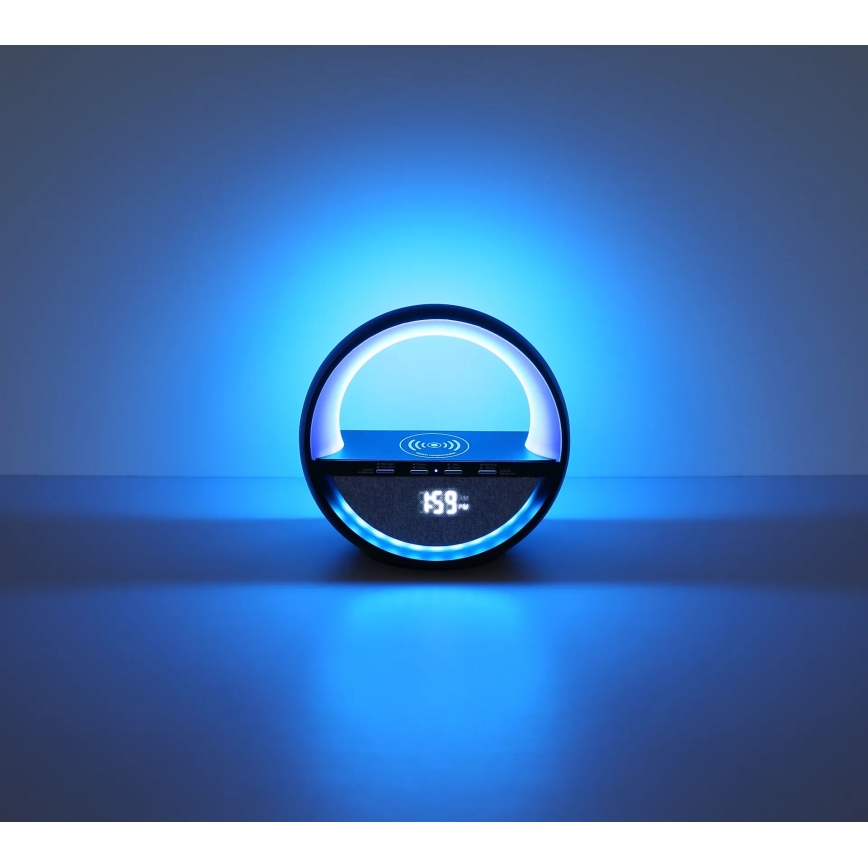 Globo - LED RGBW puutetundlik laetav laualamp kõlariga ja juhtmevaba QI-laadimisega LED/3,5W/5V 1800 mAh