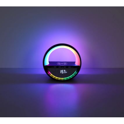 Globo - LED RGBW puutetundlik laetav laualamp kõlariga ja juhtmevaba QI-laadimisega LED/3,5W/5V 1800 mAh