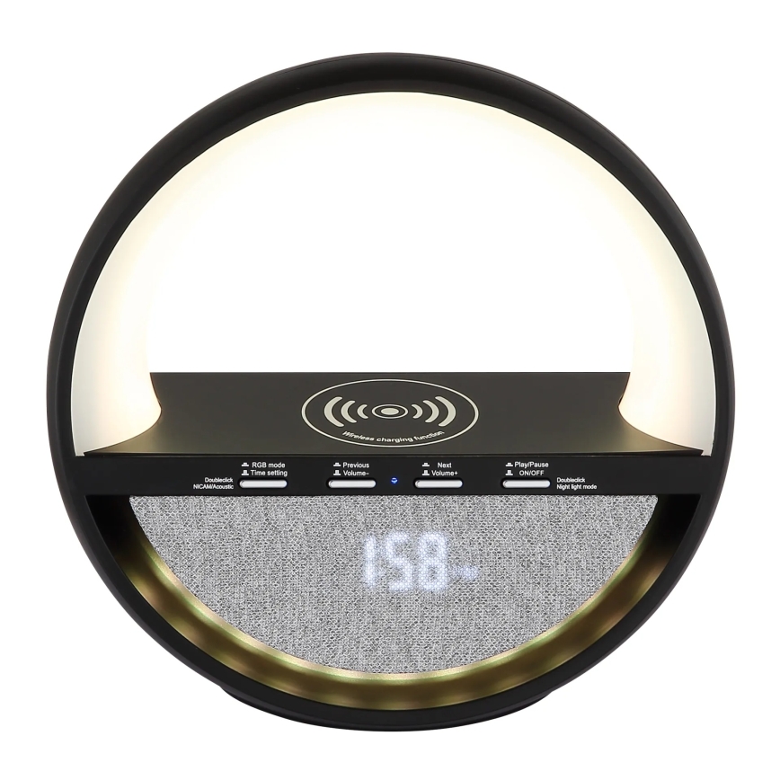 Globo - LED RGBW puutetundlik laetav laualamp kõlariga ja juhtmevaba QI-laadimisega LED/3,5W/5V 1800 mAh