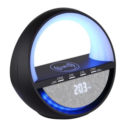 Globo - LED RGBW puutetundlik laetav laualamp kõlariga ja juhtmevaba QI-laadimisega LED/3,5W/5V 1800 mAh