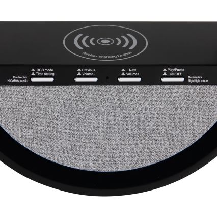Globo - LED RGBW puutetundlik laetav laualamp kõlariga ja juhtmevaba QI-laadimisega LED/3,5W/5V 1800 mAh