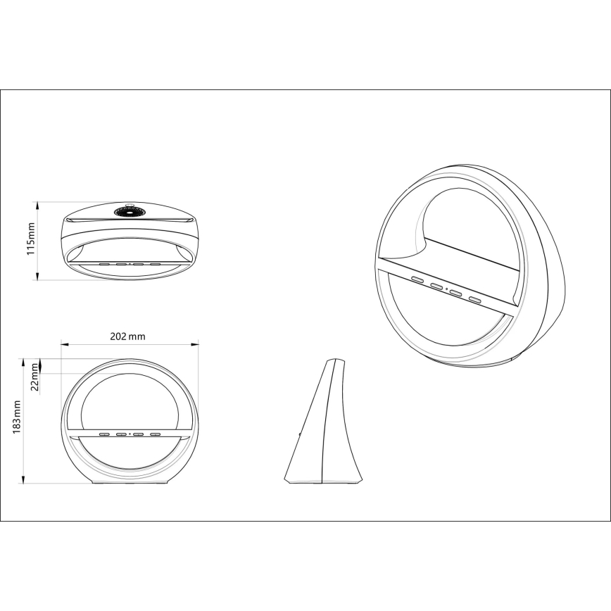 Globo - LED RGBW puutetundlik laetav laualamp kõlariga ja juhtmevaba QI-laadimisega LED/3,5W/5V 1800 mAh
