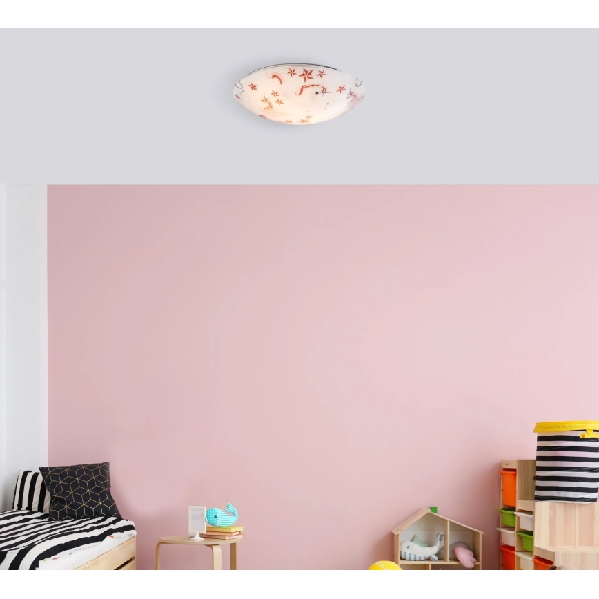 Globo - laste laelamp 2xE27ILLU/60W/230V, läbimõõt 40 cm, üksarvik