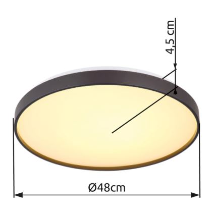 Globo - LED Laevalgusti LED/24W/230V d. 48 cm antratsiit