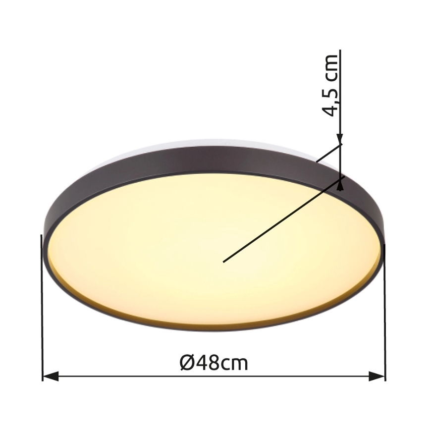 Globo - LED Laevalgusti LED/24W/230V d. 48 cm antratsiit