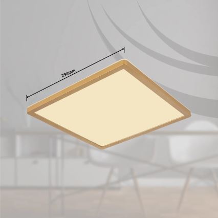 Globo - LED Hämardatav laevalgusti vannituppa LED/18W/230V 3000K IP44 29,4x29,4 cm messing