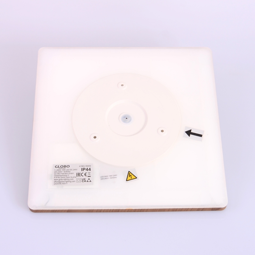 Globo - LED Hämardatav laevalgusti vannituppa LED/18W/230V 29,4x29,4 cm IP44 pruun