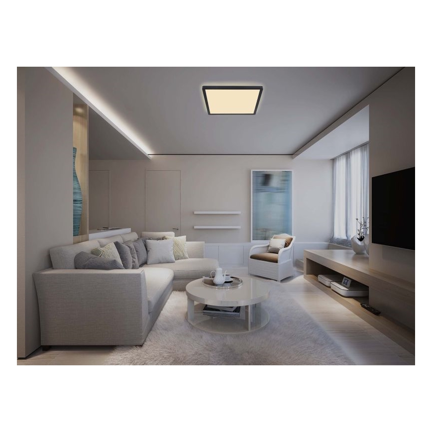 Globo - LED Hämardatav laevalgusti vannituppa LED/24W/230V 42x42 cm IP44 must
