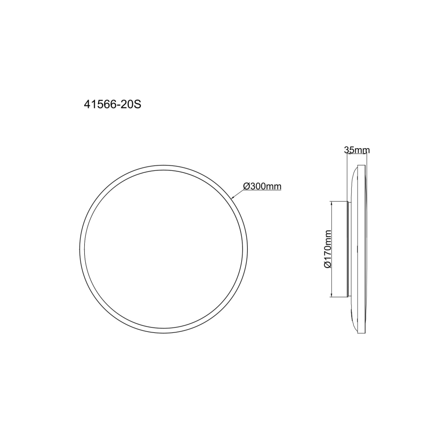 Globo - LED laelamp LED/20W/230V 4000K läbimõõt 30 cm must