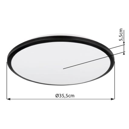 Globo - LED Laevalgusti LED/18W/230V 3000K d. 35 cm must