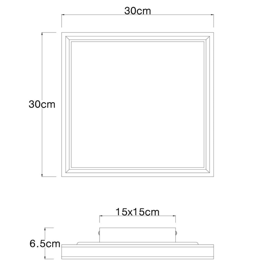 Globo - LED Laevalgusti LED/12W/230V 30x30 cm must/valge