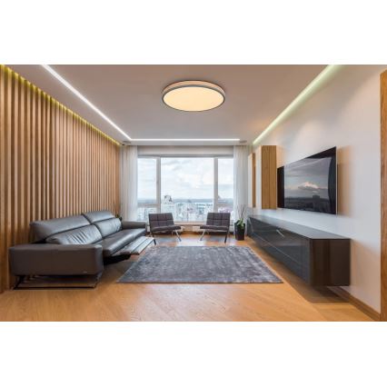 Globo - LED Hämardatav laevalgusti LED/40W/230V 2700-6500K d. 60 cm + kaugjuhtimispult pruun/hall