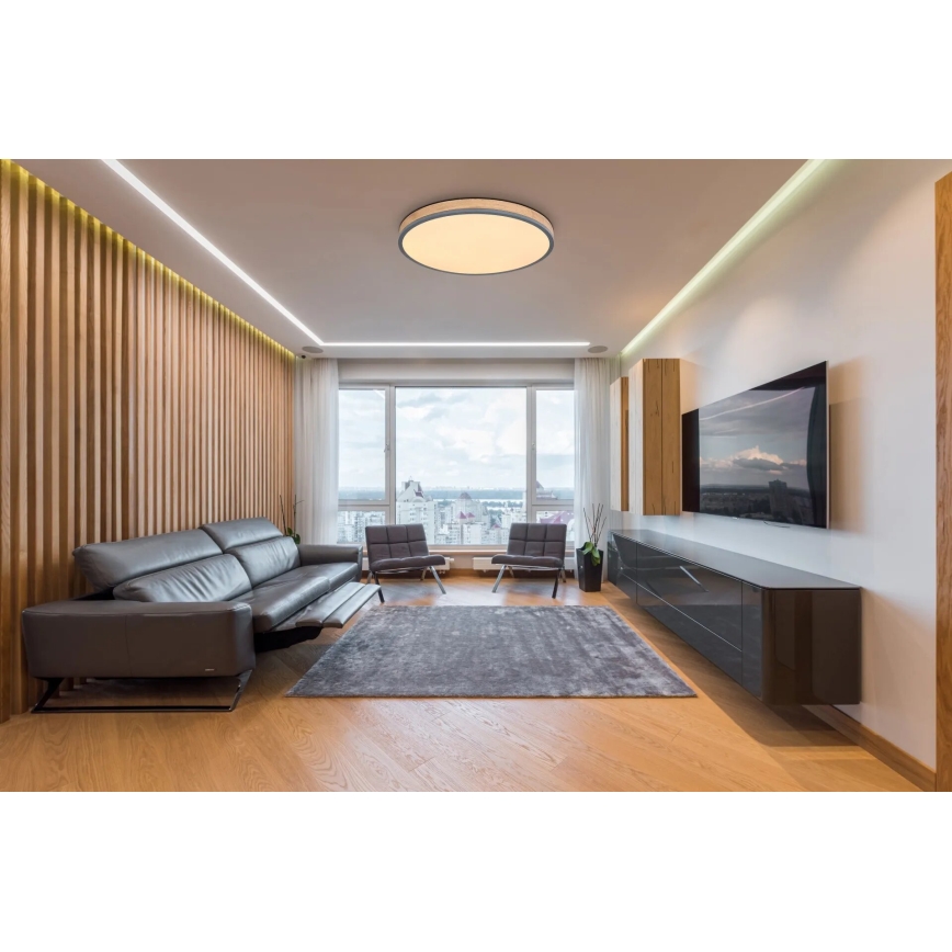 Globo - LED Hämardatav laevalgusti LED/40W/230V 2700-6500K d. 60 cm + kaugjuhtimispult pruun/hall