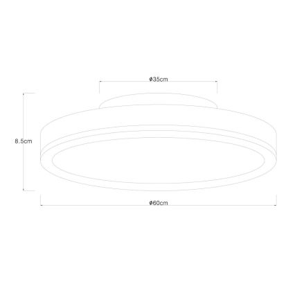 Globo - LED Hämardatav laevalgusti LED/40W/230V 2700-6500K d. 60 cm + kaugjuhtimispult pruun/hall