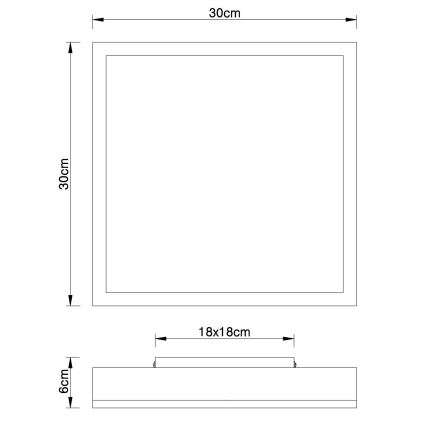 Globo - LED Laevalgusti LED/12W/230V 30x30 cm pruun