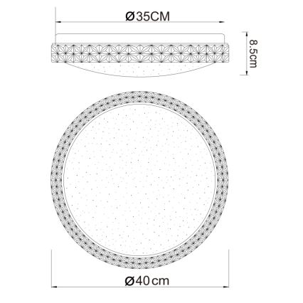 Globo - LED Laevalgusti LED/22W/230V 2700/4200/6500K d. 40 cm