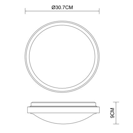 Globo - LED Laevalgusti LED/12W/230V 307 mm 3000/4500/6000K