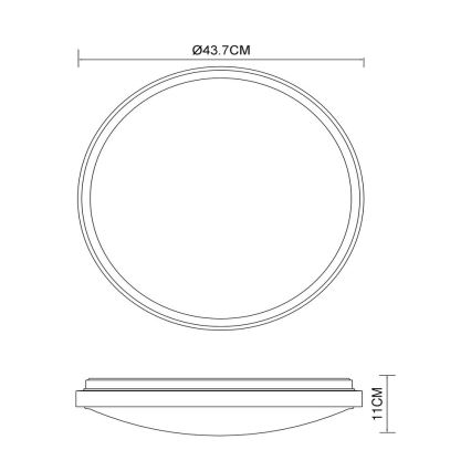 Globo - LED Laevalgusti LED/24W/230V 437mm 3000/4500/6000K