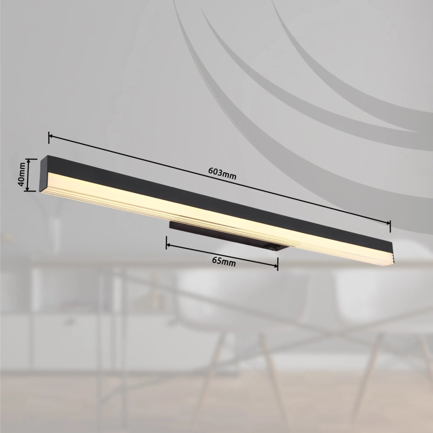 Globo - LED Seinavalgusti LED/12W/230V 3000/6000K 60 cm must