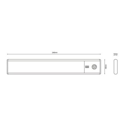 Globo - LED Hämardatav laetav köögikapialune valgusti LED/1,4W/5V 4000K 1100 mAh 24 cm