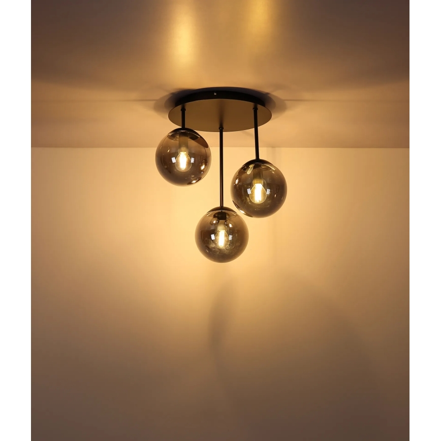Globo - Pinnapealne laelamp 3xE14/25W/230V must