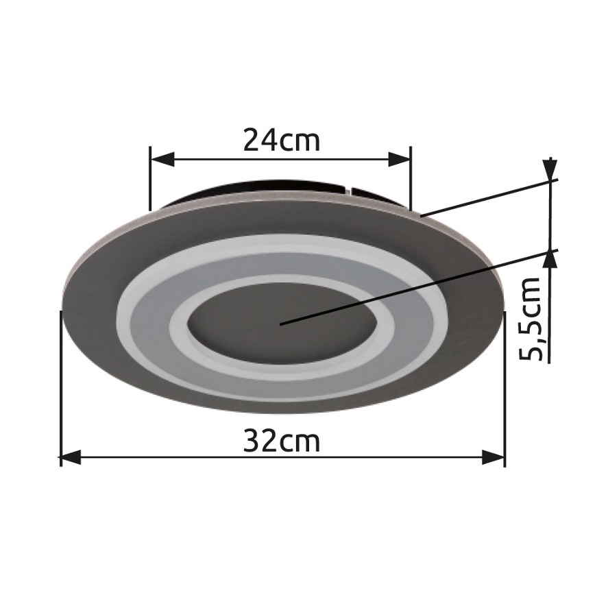Globo - LED Laevalgusti LED/24W/230V 3000K d. 32 cm antratsiit