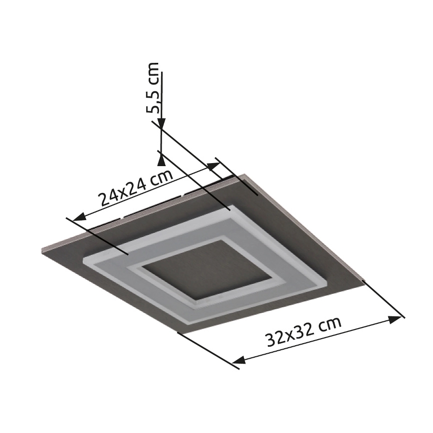 Globo - LED Laevalgusti LED/24W/230V 3000K 32x32 cm antratsiit