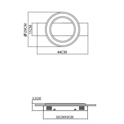 Globo - LED Laevalgusti LED/18W/230V pruun