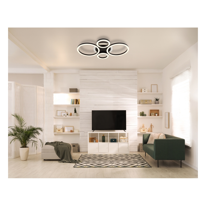 Globo - LED Laevalgusti LED/40W/230V 2700/4500/6500K d. 35,5x53 cm must
