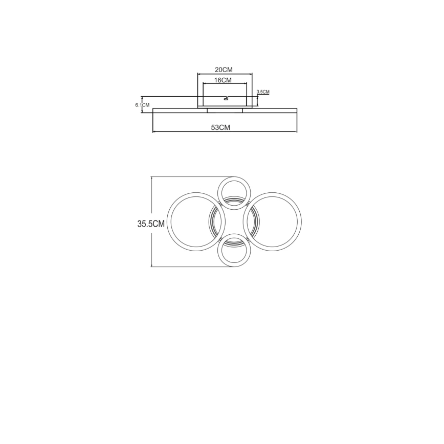 Globo - LED laelamp LED/40W/230V 2700/4500/6500K läbimõõt 35,5x53 cm messing