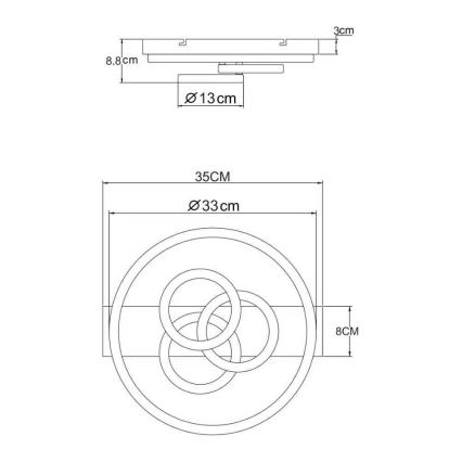Globo - LED hämardatav laelamp LED/40W/230V 2700-6500K läbimõõt 35 x 33 cm beež + kaugjuhtimispult