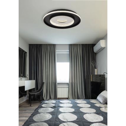 Globo - LED Hämardatav laevalgusti LED/30W/230V 2700-6500K d. 52,5 cm must + kaugjuhtimispult